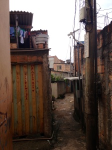 houses in a narrow alley